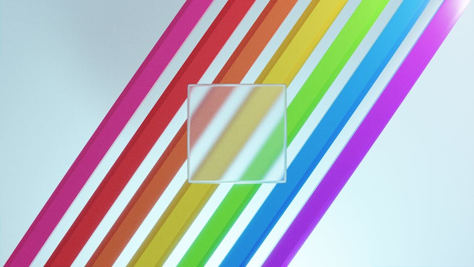 Bright and vibrant abstract background with diagonal rainbow stripes, perfect for modern design projects.