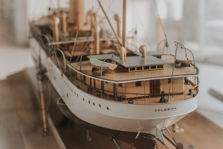 Detailed wooden model ship named 'Culebra' with visible masts and intricate craftsmanship.