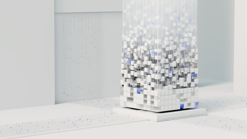 Abstract 3D render visualizing artificial intelligence and neural networks in digital form.