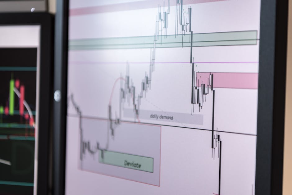 Detailed view of a trading chart analyzing cryptocurrency trends and market data.
